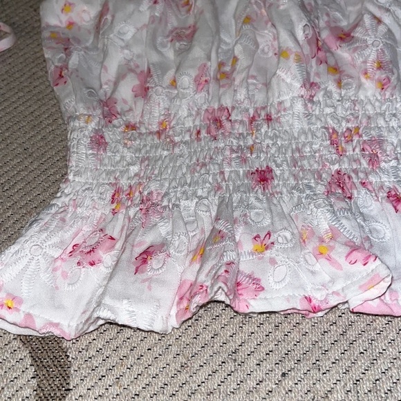 Lucy Paris eyelet pink floral print blouse - Picture 4 of 12